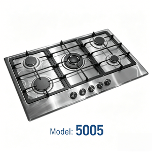 Cuisinière à gaz encastrable 5 brûleurs en acier inoxydable avec allumage automatique et protection anti-extinction de flamme - Product Image 3