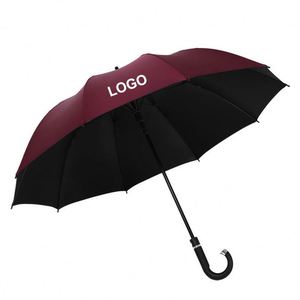 Parapluie de golf professionnel grand format, double usage, anti-tempête, avec poignée longue à 10 baleines et logo imprimé UV, vente en gros - Product Image 1
