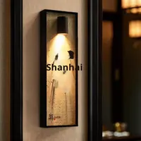 Letrero de puerta publicitario con luz LED personalizada para hoteles, letrero luminoso para habitación