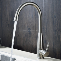 Robinet de cuisine Taplink à montage sur plan, monocommande, en acier inoxydable brossé, finition chromée, mitigeur moderne pour évier, eau chaude/froide