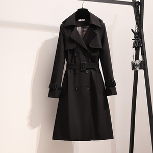 Version coréenne <span class=keywords><strong>Trench</strong></span>-coat haut de gamme pour femmes XS <span class=keywords><strong>Petite</strong></span> Style britannique printemps automne mi-long nouveau manteau chaud à double boutonnage - Product Image 3