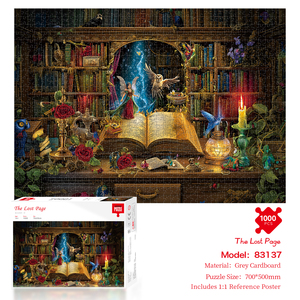 Puzzle personnalisé haut de gamme 1000 pièces La page perdue 70x50cm Impression offset Carton recyclé Revêtement mat OEM Vente en gros Ensemble cadeau jouet - Product Image 1