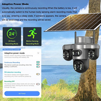 Kamera PTZ Solar Tiga Lensa V380 6MP WiFi&4G, Pandangan 360°, Penglihatan Malam, Keamanan Dalam & Luar Ruangan, Fokus Tetap, Mikrofon Internal, H.265AI