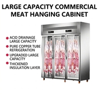 Réfrigérateur vertical commercial certifié CE pour la présentation de viande, congélateur de viande fraîche sécurisé, vitrine de présentation