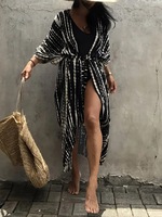 Cardigan de plage anti-UV en Spandex/Coton à imprimé léopard numérique, veste de bain pour femme