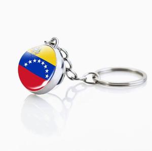 Porte-clés et pendentif de sac en verre avec fleur en cristal, motif drapeau national d'Argentine, bijou souvenir de <span class=keywords><strong>voyage</strong></span> - Product Image 2