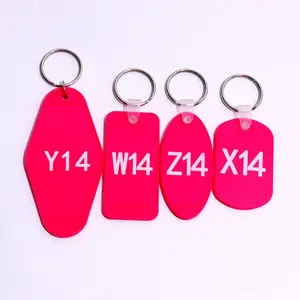 Hoshom Custom Plastic Key Chain With Keyring Blank Motel Key Tags Your Design Logo Hotel Keychain Plastic Chain