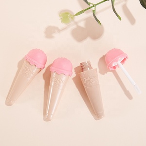 Pengiriman cepat plastik ABS 8ml logo kustom tabung warna bibir kualitas tinggi anak-anak lucu merah muda es krim kerucut tabung <span class=keywords><strong>lip</strong></span> <span class=keywords><strong>gloss</strong></span> kosong - Product Image 1