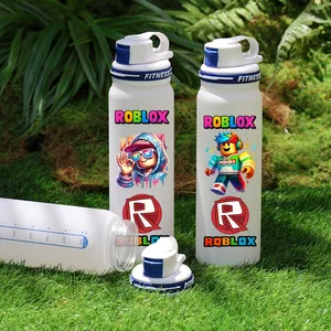 แก้วน้ำลายกราฟฟิตี้หุ่นยนต์ Robloxs Game Matte Scale ขนาด 1000 มล. ขวดน้ำ DynaBlocks สีขาว แก้วพลาสติก ลายอนิเมะ ของขวัญวันเกิด - Product Image 5