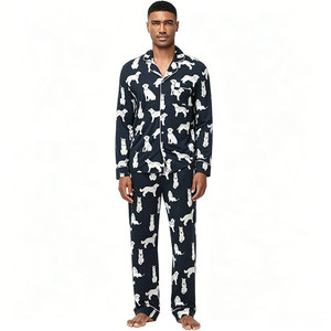 Conjuntos de Pijamas para Hombre, Conjuntos de Salón de Fibra de Bambú, Pijamas con Estampados Personalizados, Ropa de Dormir de Talla Grande, Ropa de Dormir de Manga Larga para Hombre, Venta al por Mayor - Product Image 1