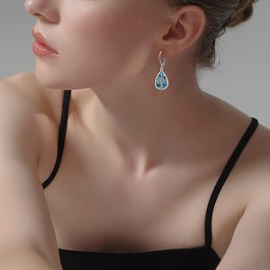Pendientes Colgantes de Plata de Ley 925 con Baño de Rodio, Diseño de Árbol de la Vida/Flor/Abeja/Animales/Gato/Colibrí, con Cierre de Palanca, Regalo para Bodas y Fiestas - Product Image 5