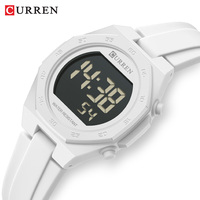 Montre numérique pour femme CURREN, multifonction, réveil, lumineuse, étanche, bracelet en silicone, montre décontractée pour étudiants, montres électroniques
