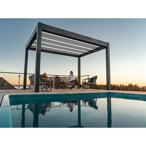 Pergola à lames orientables rétractables et empilables, idéale pour les patios, les bords de piscine et les allées, alliant fonctionnalité et design élégant. - Product Image 2