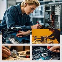 Mini kit d'outils de réparation professionnel 115 pièces en acier au chrome-vanadium avec mallette rigide pour téléphone Android et ordinateur portable
