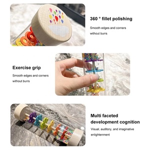 Montessori bé mưa dính cầu vồng đồng hồ cát mưa âm nhạc <span class=keywords><strong>Rattle</strong></span> bé giáo dục đồ chơi <span class=keywords><strong>rainmaker</strong></span> Montessori cảm giác đồ chơi cho trẻ em - Product Image 5