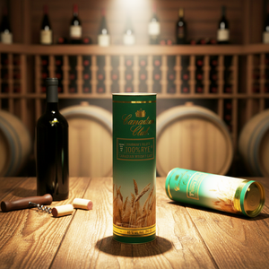 Tubo de Embalaje para Botellas de Vino y Whisky <span class=keywords><strong>con</strong></span> Logotipo Personalizado, <span class=keywords><strong>Tapa</strong></span> Metálica, Estampado en Lámina Dorada, Contenedor de Cartón - Product Image 2