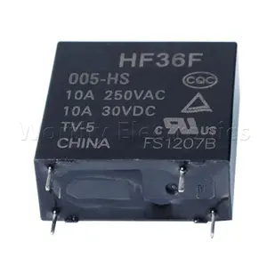 รีเลย์5VDC แบบจุ่มโมดูลรีเลย์ HF36F-005-HS แบบ10A ส่วนประกอบอิเล็กทรอนิกส์4PIN