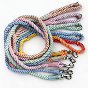 Correa de Perro de Cuerda Trenzada Resistente, Clásica, Sólida, con Mango Suave, 100% Algodón, para Pasear, Correr y Acampar, Venta al Por Mayor - Product Image 1
