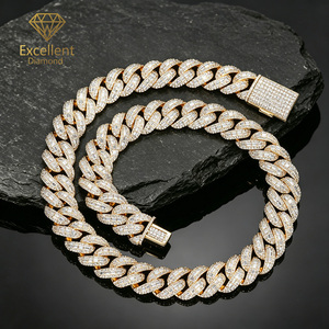 Joyería Urbana <span class=keywords><strong>de</strong></span> Lujo, Collar y Pulsera <span class=keywords><strong>de</strong></span> Eslabones Cubanos <span class=keywords><strong>con</strong></span> Moissanita, <span class=keywords><strong>con</strong></span> Servicio <span class=keywords><strong>de</strong></span> Logotipo Personalizado para Propietarios <span class=keywords><strong>de</strong></span> Marcas y Atletas - Product Image 1