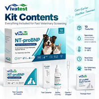 Kit de test NT-proBNP pour chiens et chats, biomarqueur cardiaque, insuffisance cardiaque, dépistage vétérinaire rapide, certifié CE, durée de conservation de 2 ans