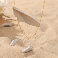 Haute Qualité PVD Plaqué Or 316L En Acier Inoxydable Minimaliste Shell Perle Charmes Collier Pour Femmes Filles Cadeaux