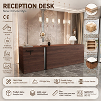 Nouveau comptoir d'accueil de style chinois pour le hall d'entreprise, comptoir de bar personnalisable, comptoir de caisse pour magasin de vêtements