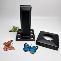 Anneau de fixation extérieur moderne de qualité marine pour verre, en acier inoxydable thermolaqué noir mat, à six trous, pour garde-corps de pont de yacht marin