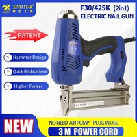 XINYI Pistolet à clous électrique 2-en-1 F30/425K/9025 18GA pour usage industriel et domestique, agrafeuse à bois, cloueur à clous fins 220-240V 2350W Finition