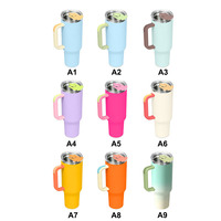Gobelet isotherme 40 oz avec poignée, logo personnalisé, double paroi en acier inoxydable 304, tasse de voyage isolée sous vide, couvercle rabattable anti-fuite, pour voiture et extérieur