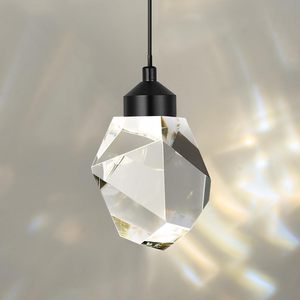 Lampe suspendue en cristal moderne minimaliste lampe de chevet pour chambre à coucher lampe suspendue à led d'intérieur - Product Image 5