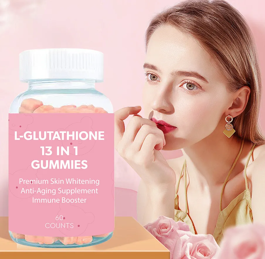 Oem Whitening L-Glutamine Sulfide Gummy Collageen 13 In 1 Anti-Aging Huidverzorging Whitening Immuunversterker Glutamine Sulfide Gummy