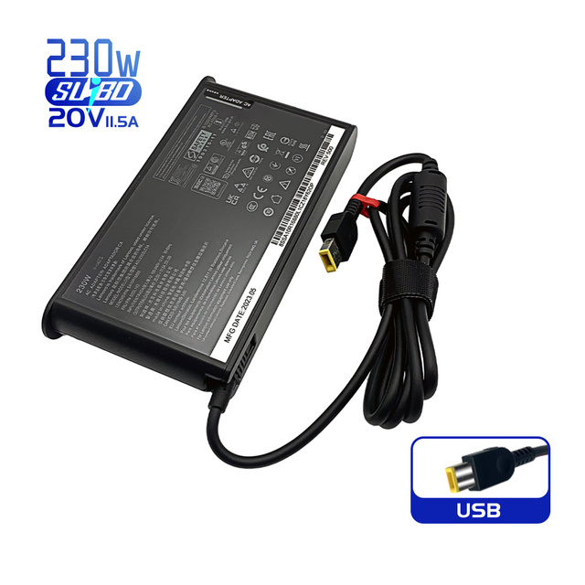 230W 20V 11.5A Laptop Adapter USB PIN PD High Efficiency OTP Protection Hot Selling AC DC Electric Power Solution
