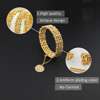 Bracelet de luxe multi-couches pour femme, motif islamique, avec perles en or 18 carats et pièces de monnaie Lira – Nouvelle collection très prisée