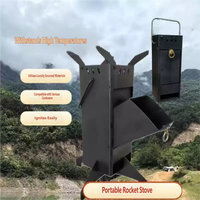 Poêle à bois pliable portable, type Rocket Stove, pour le camping en plein air, les pique-niques, la pêche, les voyages, la cuisine en voiture