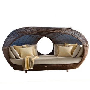 Ngoài Trời Đồ Nội Thất Bền Không Thấm Nước PE Mây Lớn Tổ Tròn Sofa Với Đệm - Product Image 1