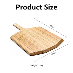 Pelle à pizza en bambou naturel de 12 pouces, de qualité alimentaire, avec longue poignée pour le transfert et la cuisson de la pizza, spatule de service - Product Image 2