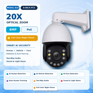 Cámara IP Speed Dome de 8MP 3840P con Soporte POE, NVR Onvif, Zoom Óptico 20X, Cámara de Seguridad CCTV con Giro e Inclinación, para Exteriores, <span class=keywords><strong>ICSee</strong></span>/XMEye - Product Image 1