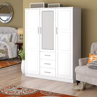 Trắng Thiết Kế Hiện Đại Gỗ Tủ Quần Áo Closet Locker Tủ Lưu Trữ Armoire Tủ Quần Áo Hệ Thống Thay Đồ Cho Nội Thất Phòng Ngủ