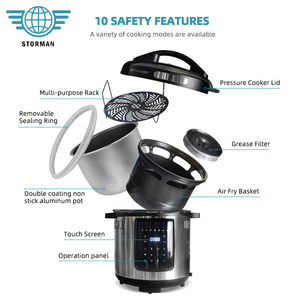 Nồi Áp Suất 2 Trong 1 Thông Minh Kỹ Thuật Số Thiết Bị Nhà Bếp Đa Năng 6QT Giá Xuất Xưởng Lò Chiên Không Khí - Product Image 2