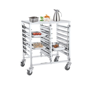 Chariot de casseroles GN <span class=keywords><strong>Gastronorm</strong></span> en acier inoxydable à deux rangées pour plateaux de cuisson pour hôtels restaurants équipement de boulangerie Construction durable - Product Image 1
