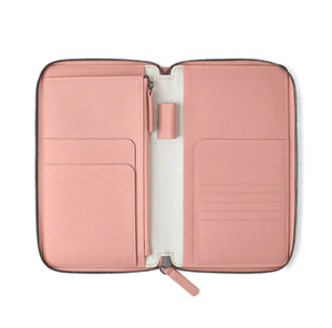 Tarjetero de cuero genuino a la moda para <span class=keywords><strong>mujer</strong></span>, billetera larga con cremallera, billetera para documentos de viaje, billetera para pasaporte - Product Image 5