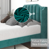 Cadre de lit capitonné en velours Kainice Morden Design moderne Lits King et Queen Double California ajustables Cama matrimonial