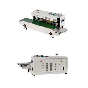 Nitrogen Gas Flushing Vacuum Continuous Band Sealer Plastic Bag Heat Sealing Machine With Ink Roller Printing