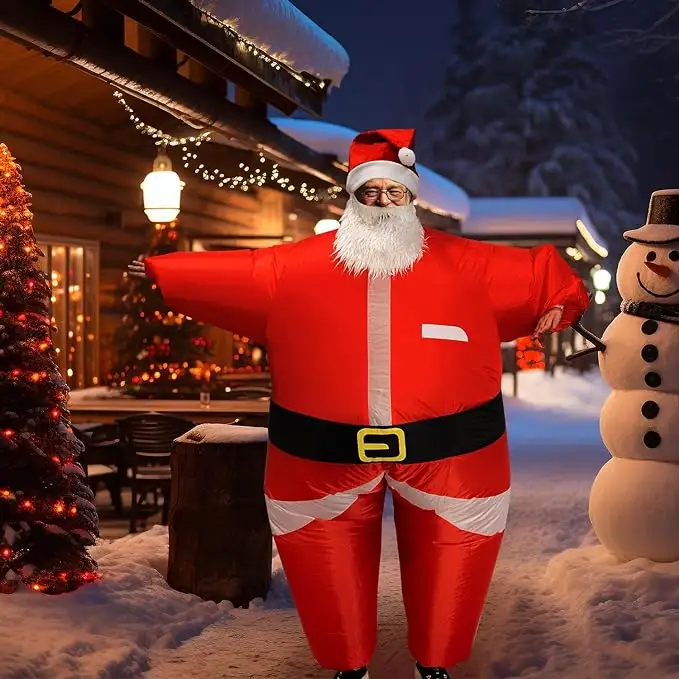 Nhà Máy Giá Inflatable Santa Claus trang phục đi bộ Inflatable Santa trang phục kỳ nghỉ bên trang phục cho người lớn cosplay