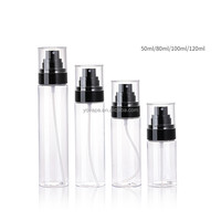 Bouteilles de pompe à brouillard fin de soins de la peau cosmétiques transparents 50ml 80 ml 100 ml 120ml Bouteille de pulvérisation continue d'essence en plastique PET