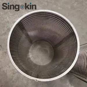 ss304 300 micron 500 micron slotted hole wedge drum rotary mesh for animal dung filter