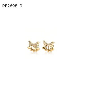 AMY AMY ต่างหูสตั๊ดเงิน zircon tassel Bohemia ผู้หญิงเครื่องประดับปาร์ตี้ PE2698 - Product Image 3