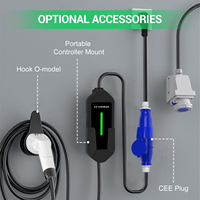 Nouvelle conception, chargeur EV portable 13A 3kW, type 2, prise britannique 3 broches, recharge de véhicules électriques pour usage domestique, étanche IP55, certifié CE RoHS