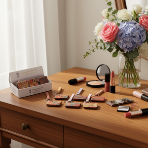 Specchietto tascabile quadrato Z Classic Bark Style 6,2x8,6 cm con motivo misto e cinturino per donna - Product Image 3