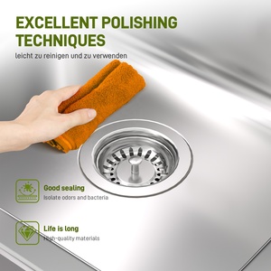 Rubinetto Moderno in Plastica Elettroplaccata con <span class=keywords><strong>Sifone</strong></span>, Marca Johnmix, Dimensioni 110/114mm, Connessione di Scarico da 1-1/2 Pollici per Lavello da Cucina - Product Image 5